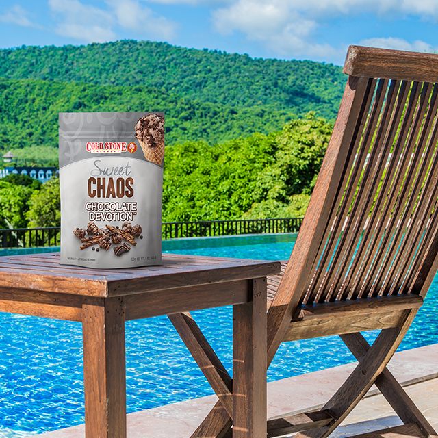 photo of a bag of Chocolate Devotion poolside
