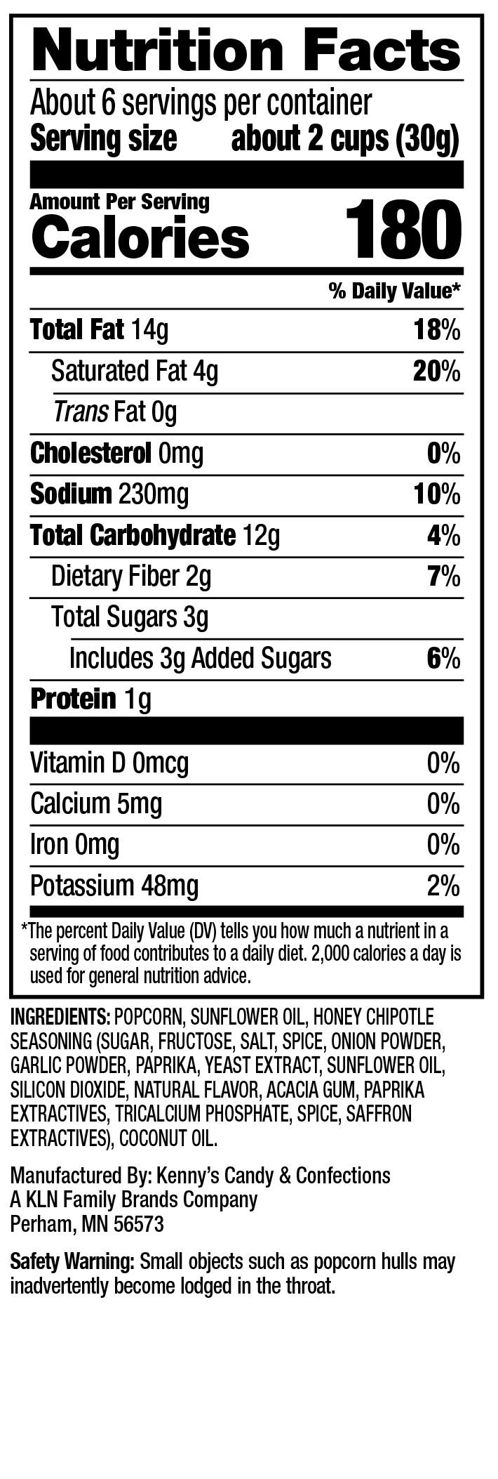 Honey Chipotle Nutrition Facts