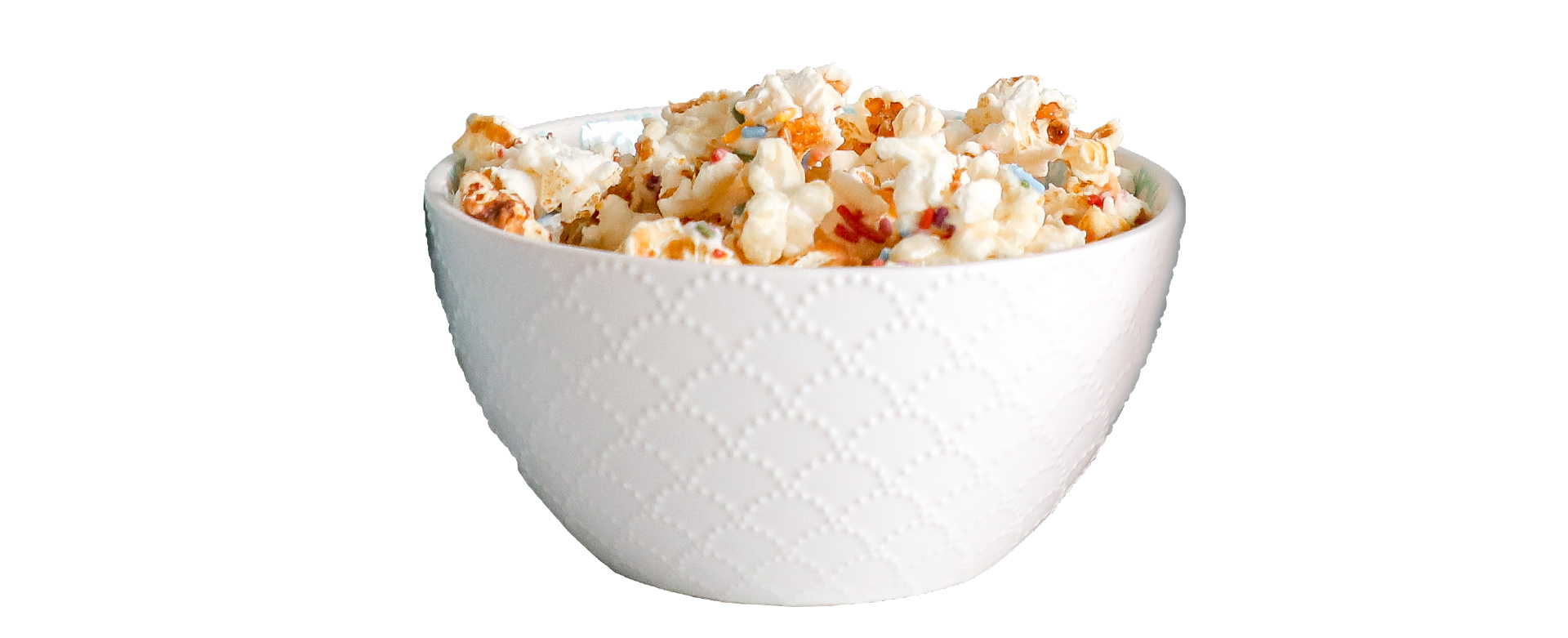 bowl of drizzled popcorn