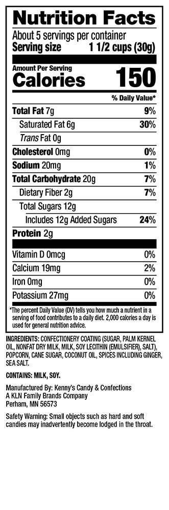 Nutrition Facts - Iced Gingerbread